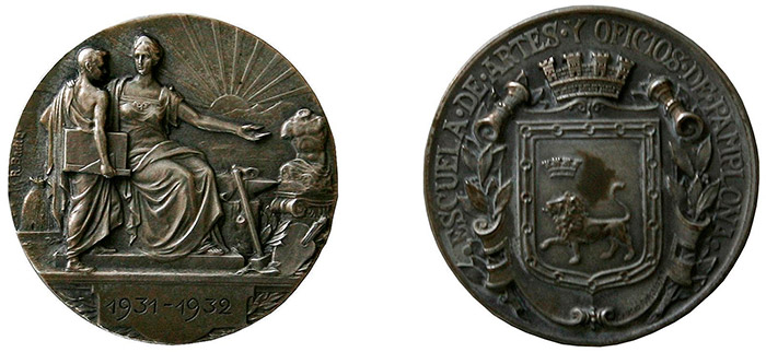 La medalla de la Escuela de Artes y Oficios de Pamplona (1931-1932)