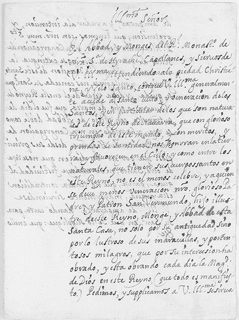 Petición del abad de Irache para la extensión del culto a san Veremundo en 1657. Archivo General de Navarra.