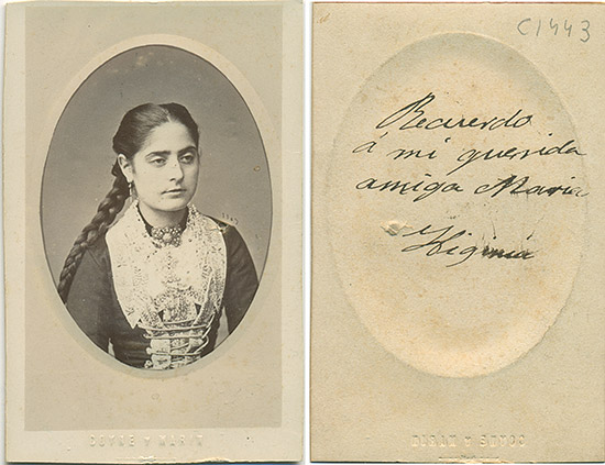 Hacia 1880, albúmina. CDV (9,8 x 6,3 cm), Coyné y Marín, Pamplona.