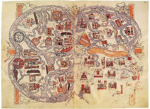 Mapamundi del Beato de Navarra del siglo XII.