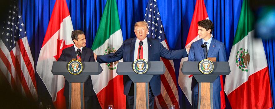 Firma en México en 2018 del tratado de libre comercio entre los tres países de Norteamérica [Departamento de Estado, EEUU]