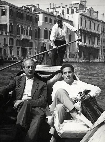 André Pieyre de Mandiargues y Octavio Paz en Venecia, ca. 1959. Archivo Mandiargues. Contribución de Alain-Paul Mallard
