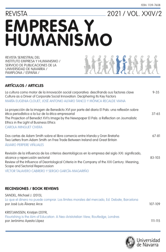 Revista Empresa y Humanismo, volumen XXIV, nº 2, de 2021